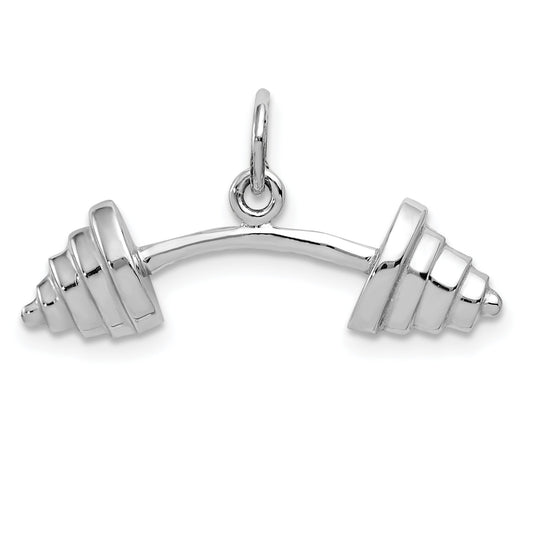 14K White Gold Barbell Charm