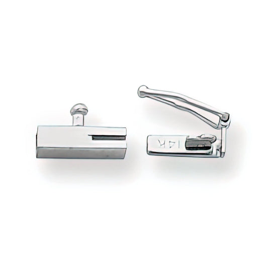 14K White Gold Box Clasp Replacement Tongue (8.00mm to 8.50mm)