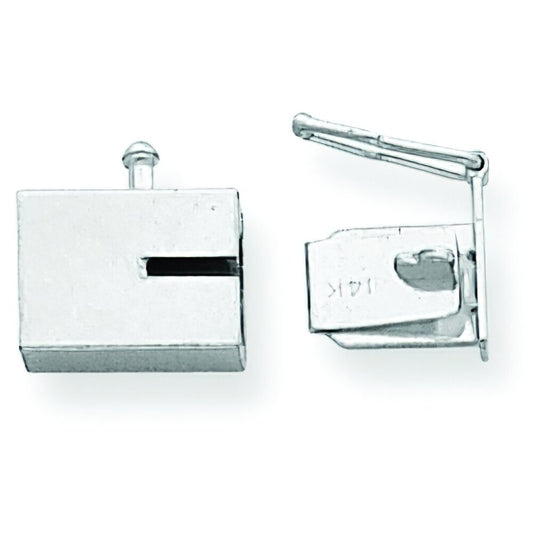 14K White Gold Box Clasp Replacement Tongue (7.60mm to 10.00mm)