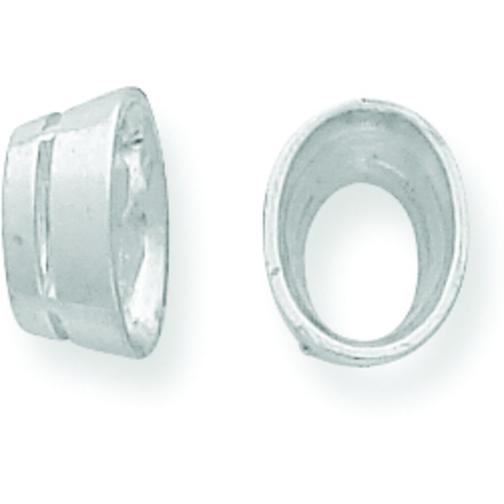 14K White Gold Oval Tapered Bezel Setting (3.00x4.50 to 10.00x12.50mm)