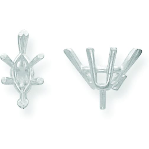 14K White Gold 6 Prong Marquise Peg V-End Setting (2.50x5.50 to 10.00x16.00mm)