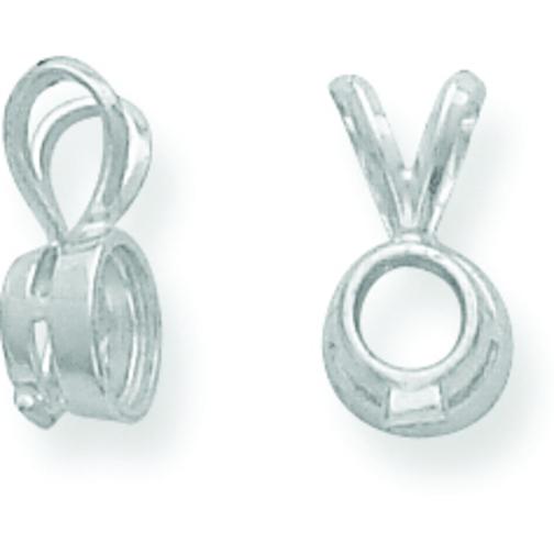 14K White Gold 0.1ct Round Bezel Pendant Setting (3.00 to 8.00mm)