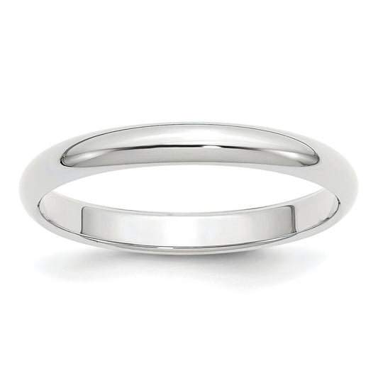 14K White Gold Round Wedding Band