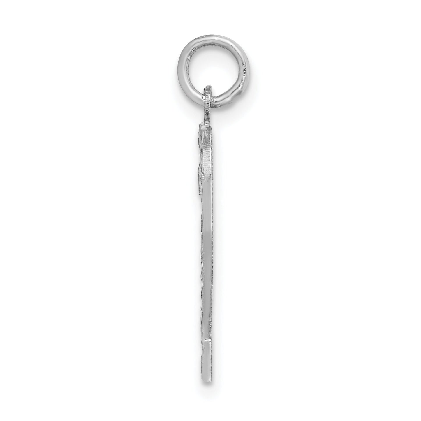 14K White Gold Large Diamond Cut Number 2 Charm