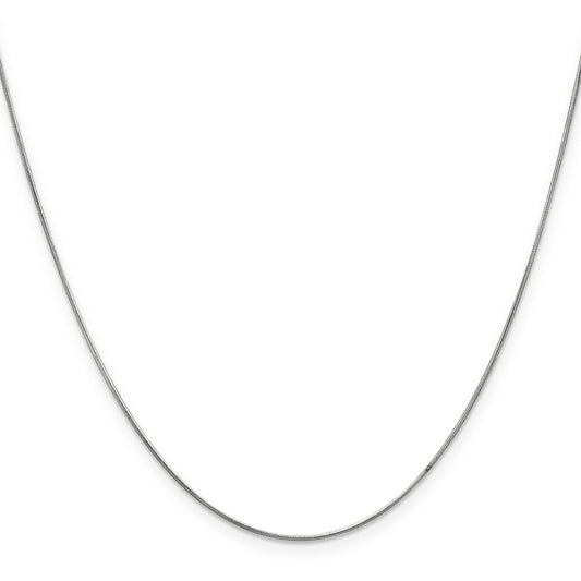 14K White Gold .8mm Round Snake Chain
