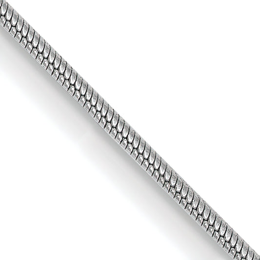 14K White Gold .9mm Round Snake Chain