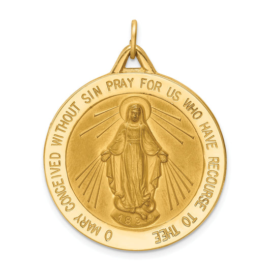 14K Gold Miraculous Medal Pendant