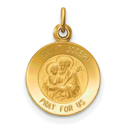 14K Gold Saint Joseph Medal Charm