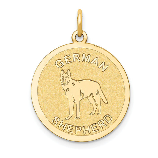 14K Gold German Shepard Disc Charm
