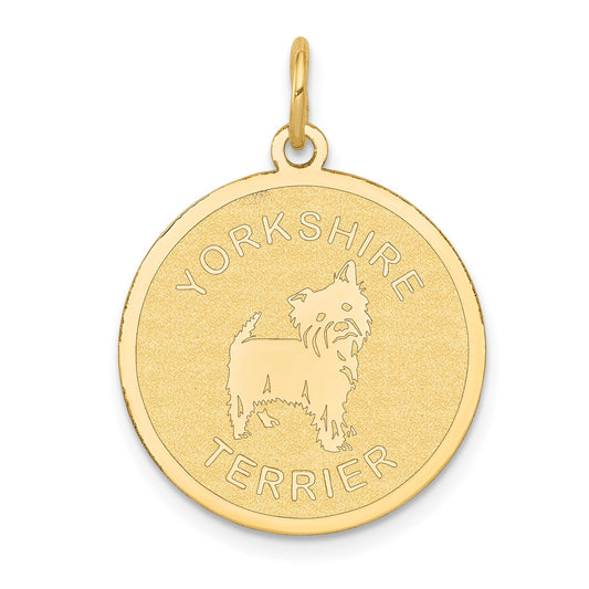 14K Gold Yorkshire Terrier Disc Charm