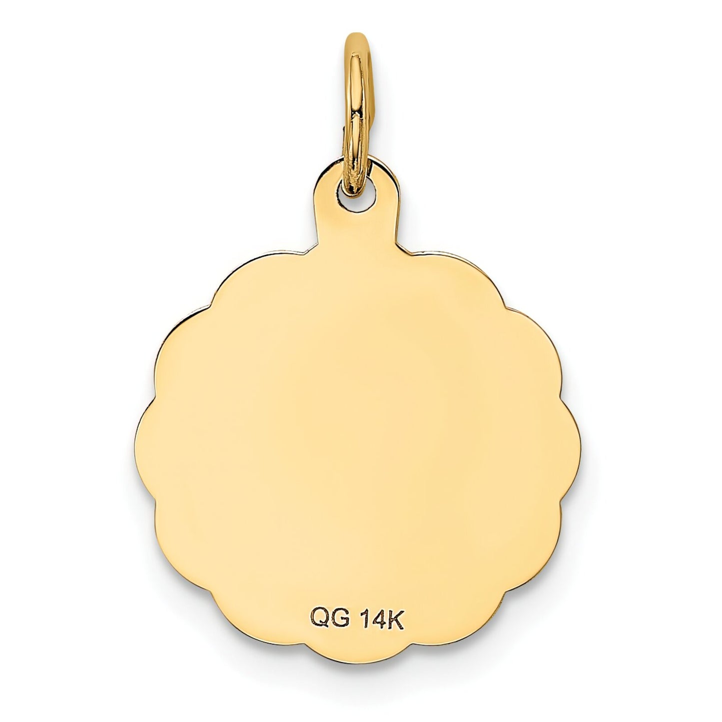 14K Gold Love Birds Disc Charm