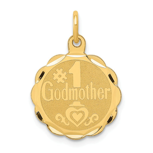 14K Gold #1 Godmother Disc Charm