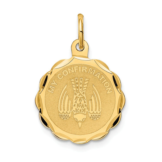 14K Gold My Confirmation Holy Spirit Medal Charm