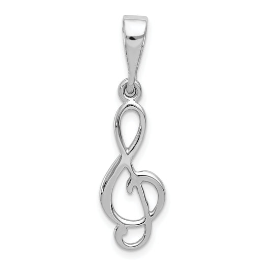 14K White Gold Treble Clef Charm