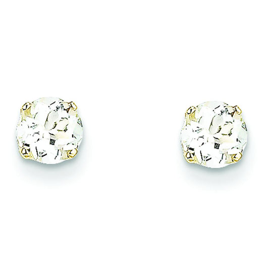 14K White Zircon April Earrings