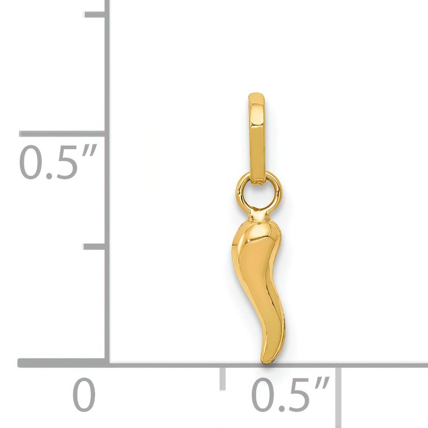 14K Gold Italian Horn Charm