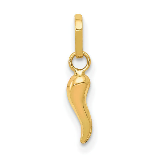 14K Gold Italian Horn Charm