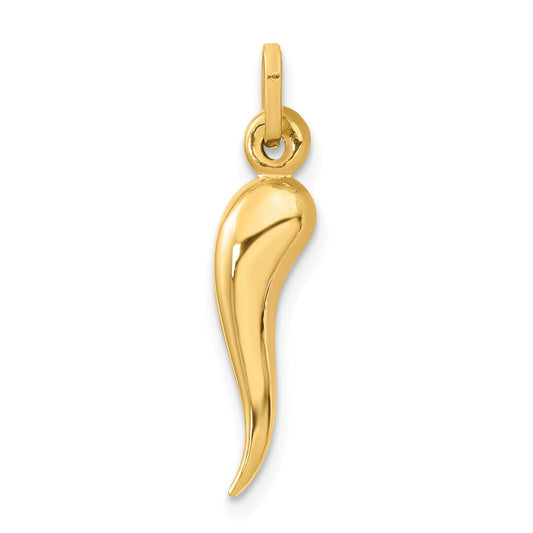 14K Gold Italian Horn Charm
