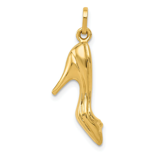 14K Gold High Heel Shoe Charm