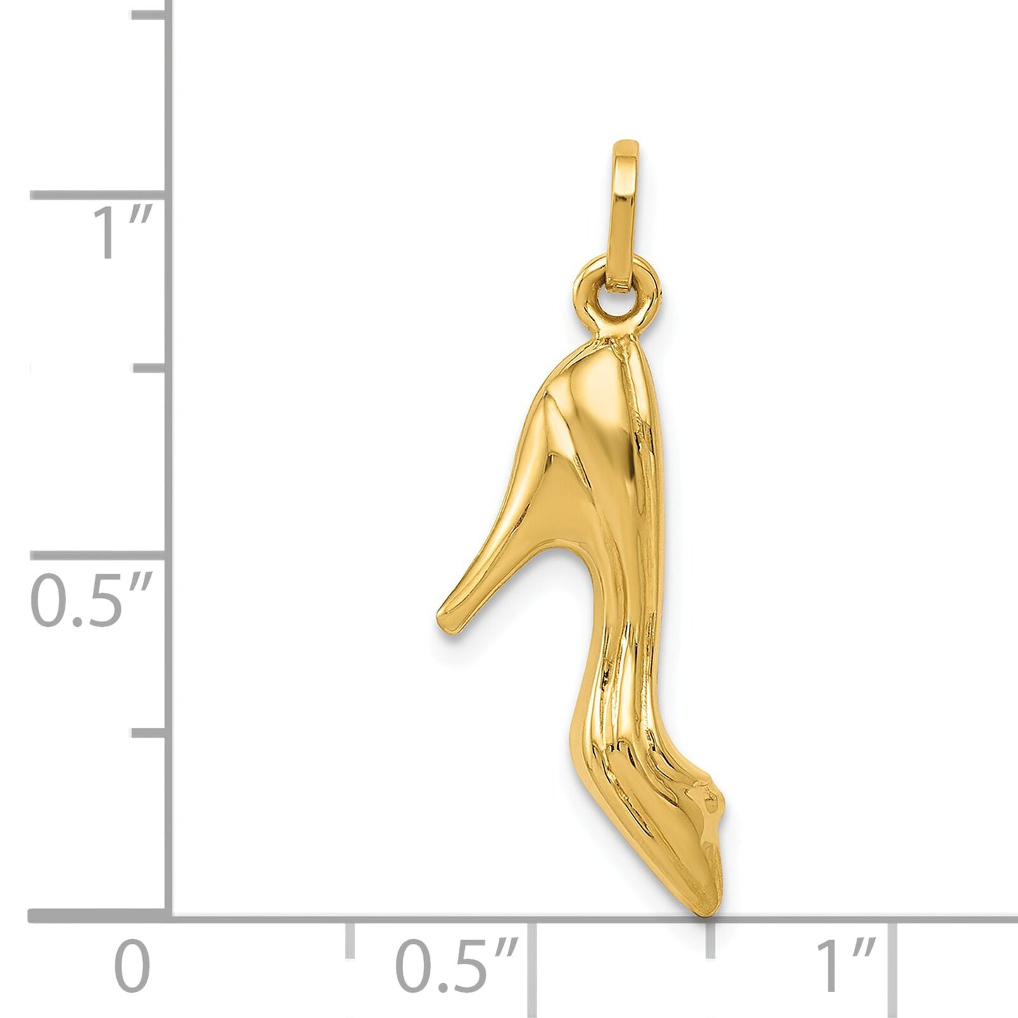 14K Gold High Heel Shoe Charm