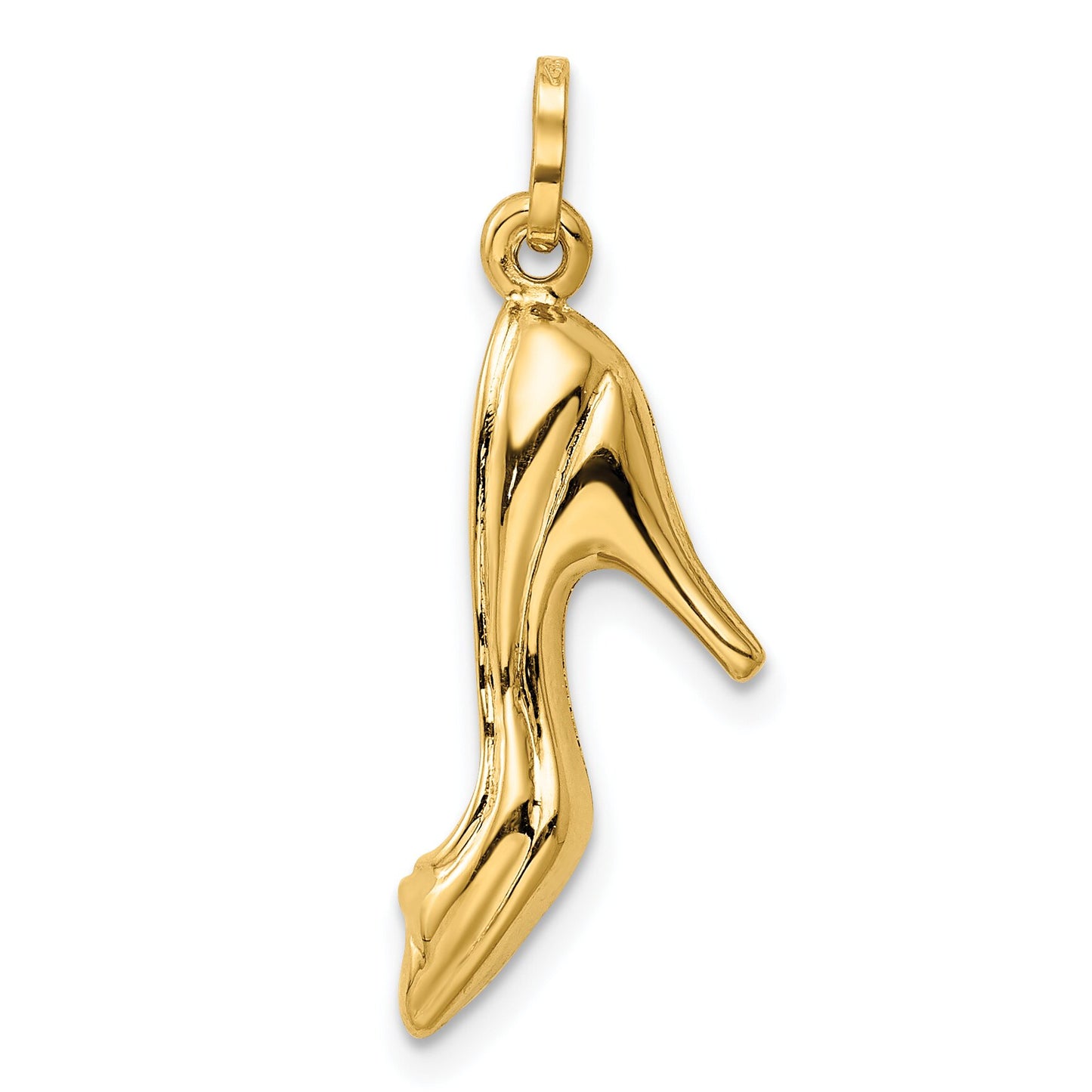 14K Gold High Heel Shoe Charm