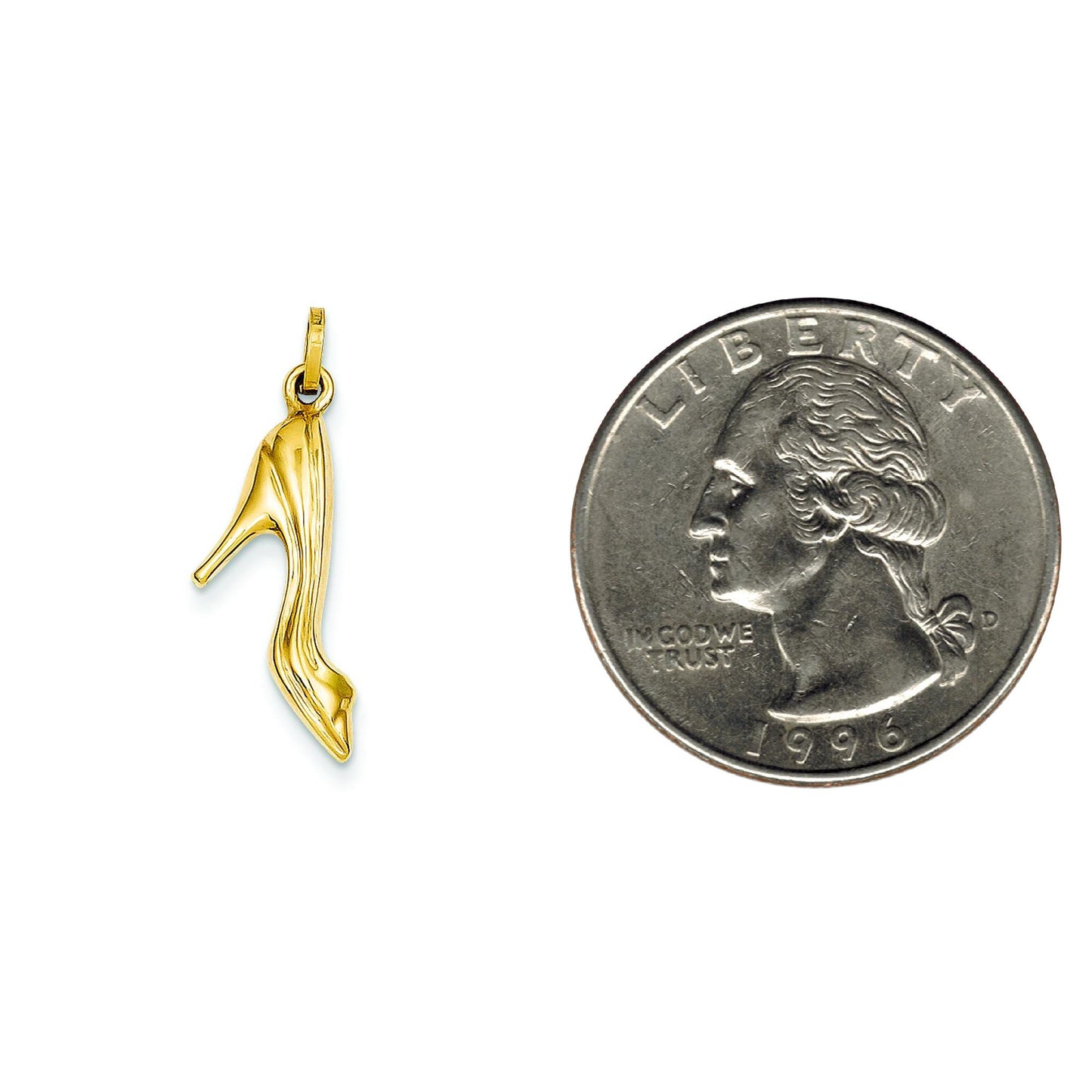 14K Gold High Heel Shoe Charm