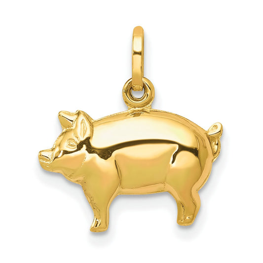 14K Gold Pig Charm