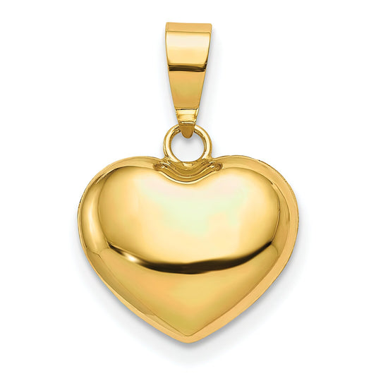 14K Gold Puffed Heart Charm