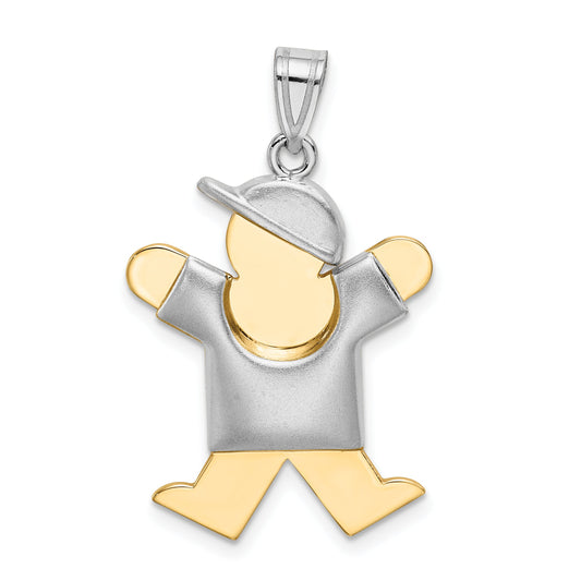 14K Two Tone Gold The Kids Boy Charm