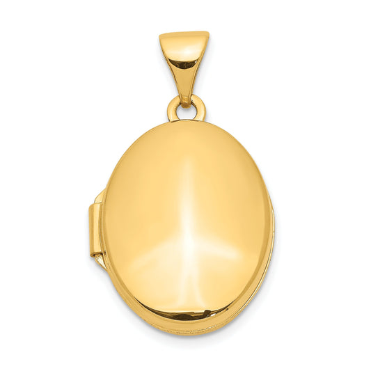 14K Gold Plain Oval Locket