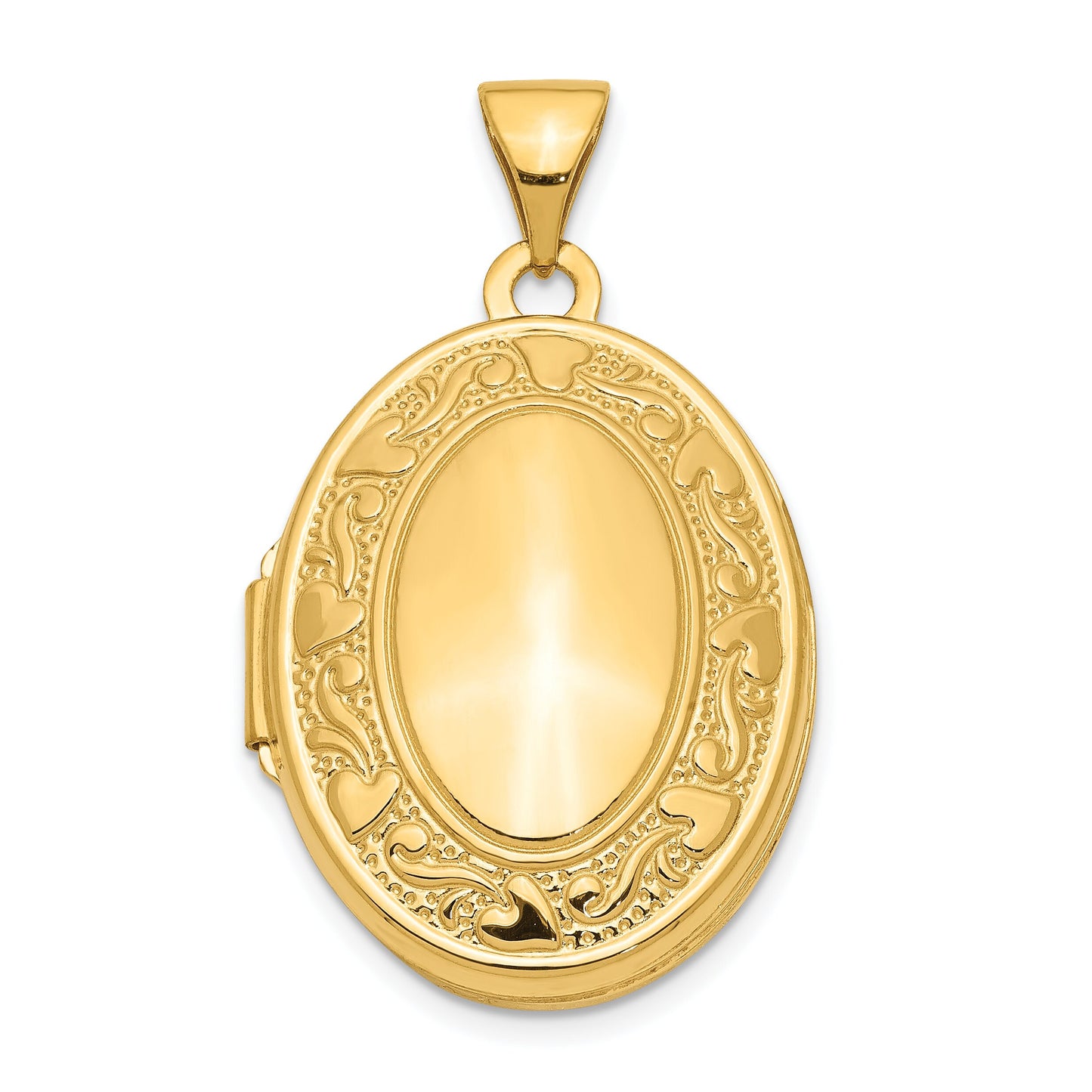 14K Gold Oval Scroll Locket
