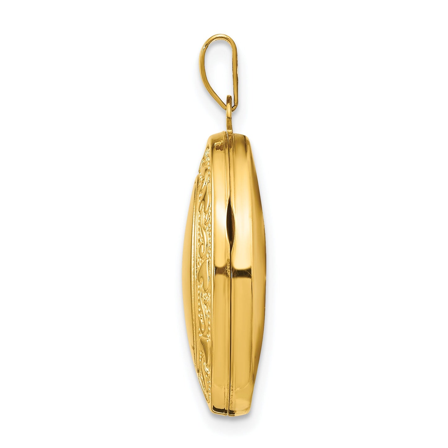 14K Gold Oval Scroll Locket