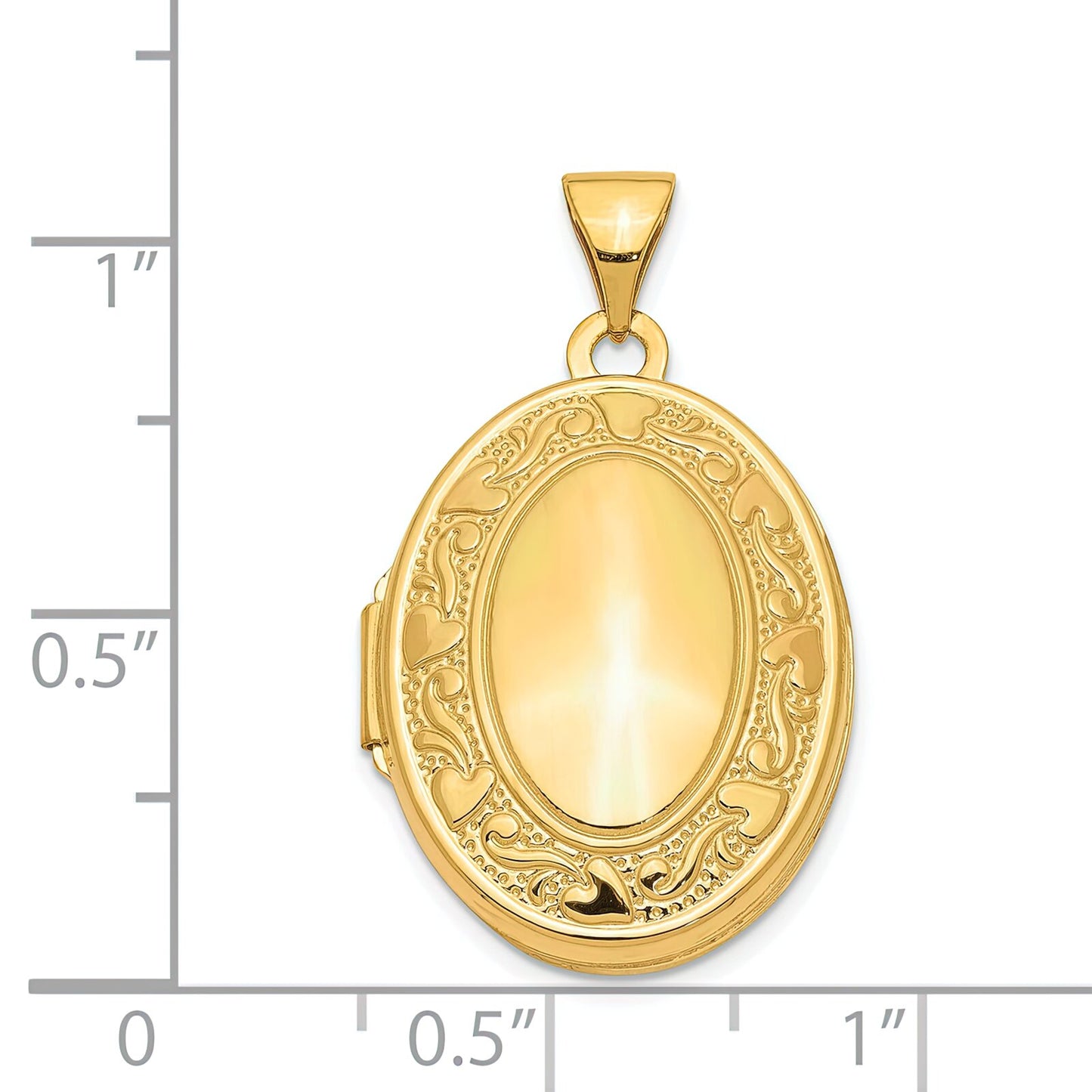 14K Gold Oval Scroll Locket