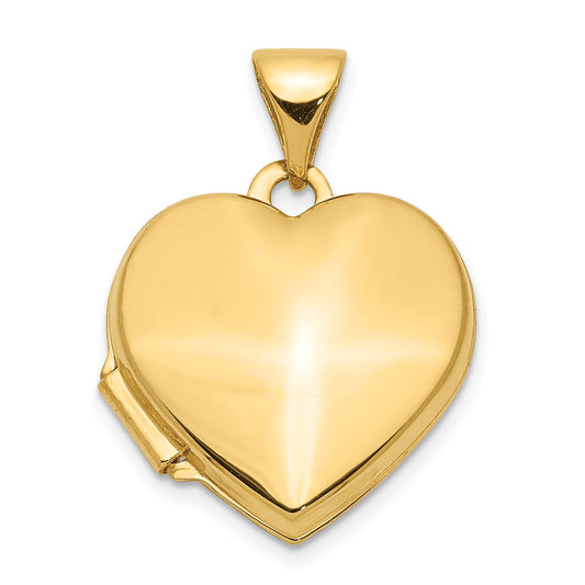14K Gold Plain Heart Locket