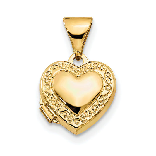 14K Gold Heart Locket