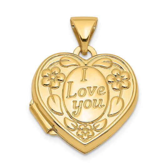 14K Gold I Love You Heart Locket