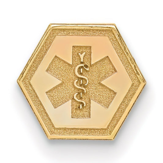 14K Gold Medical ID Charm Emergency Jewelry 7mm