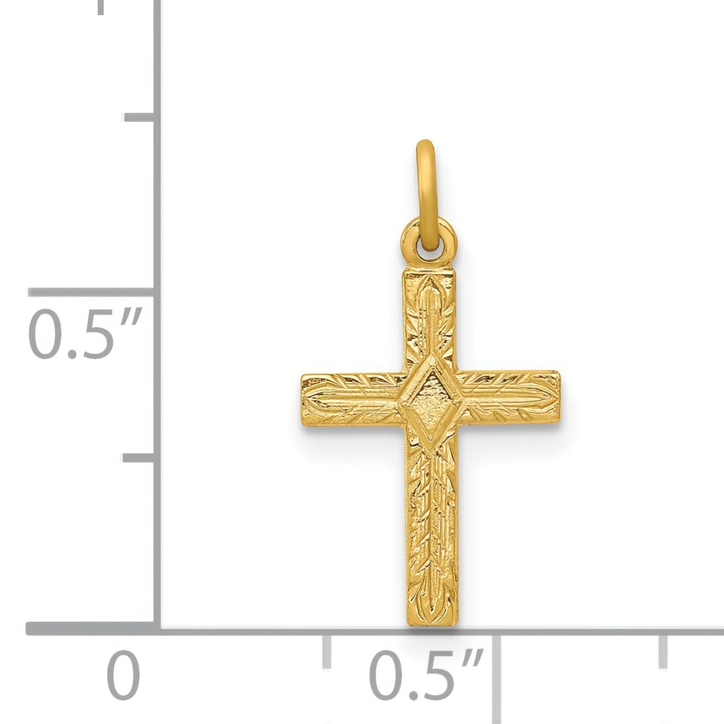 14K Gold Cross Charm