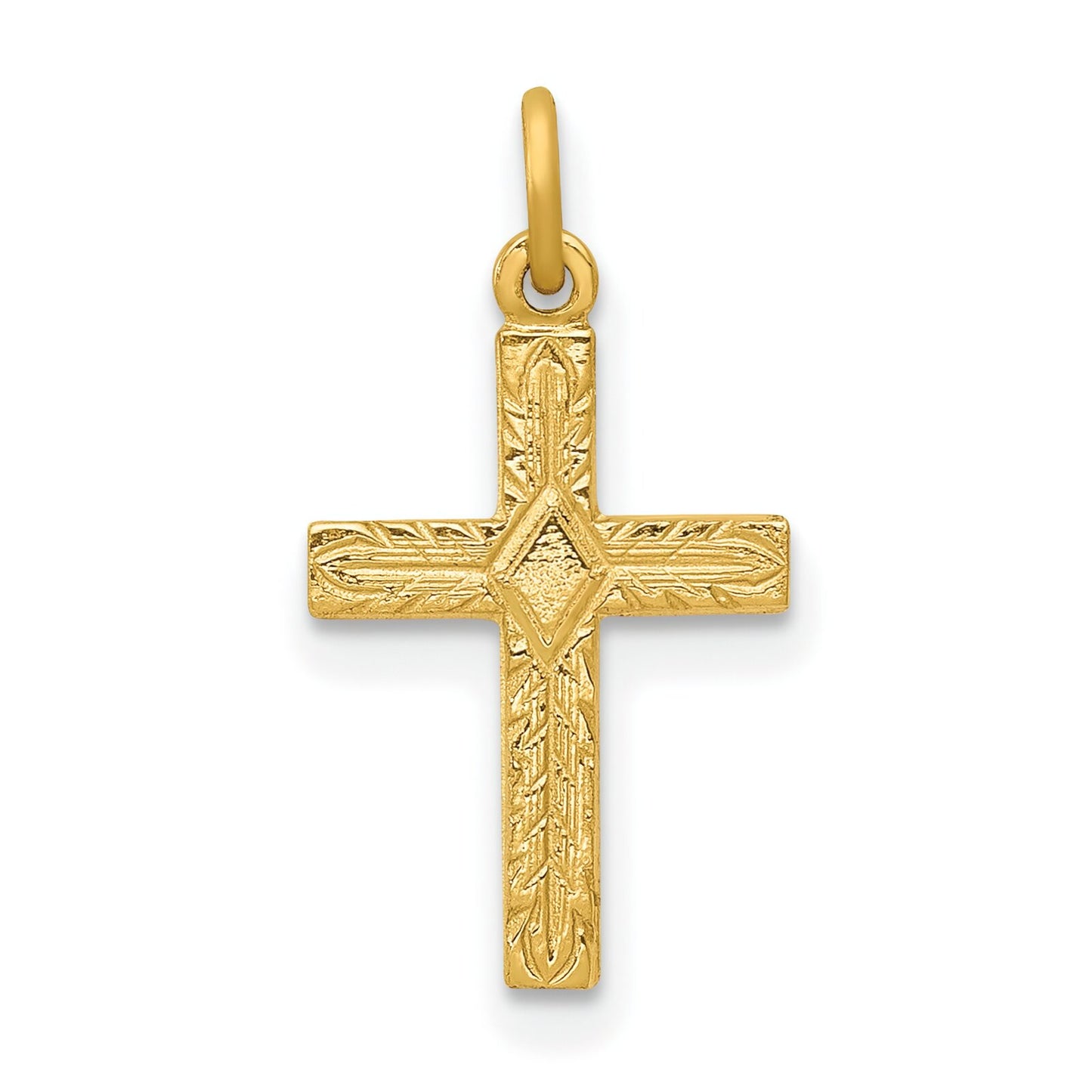 14K Gold Cross Charm