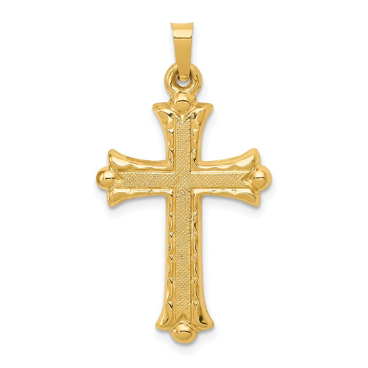 14K Gold Hollow Cross Pendant