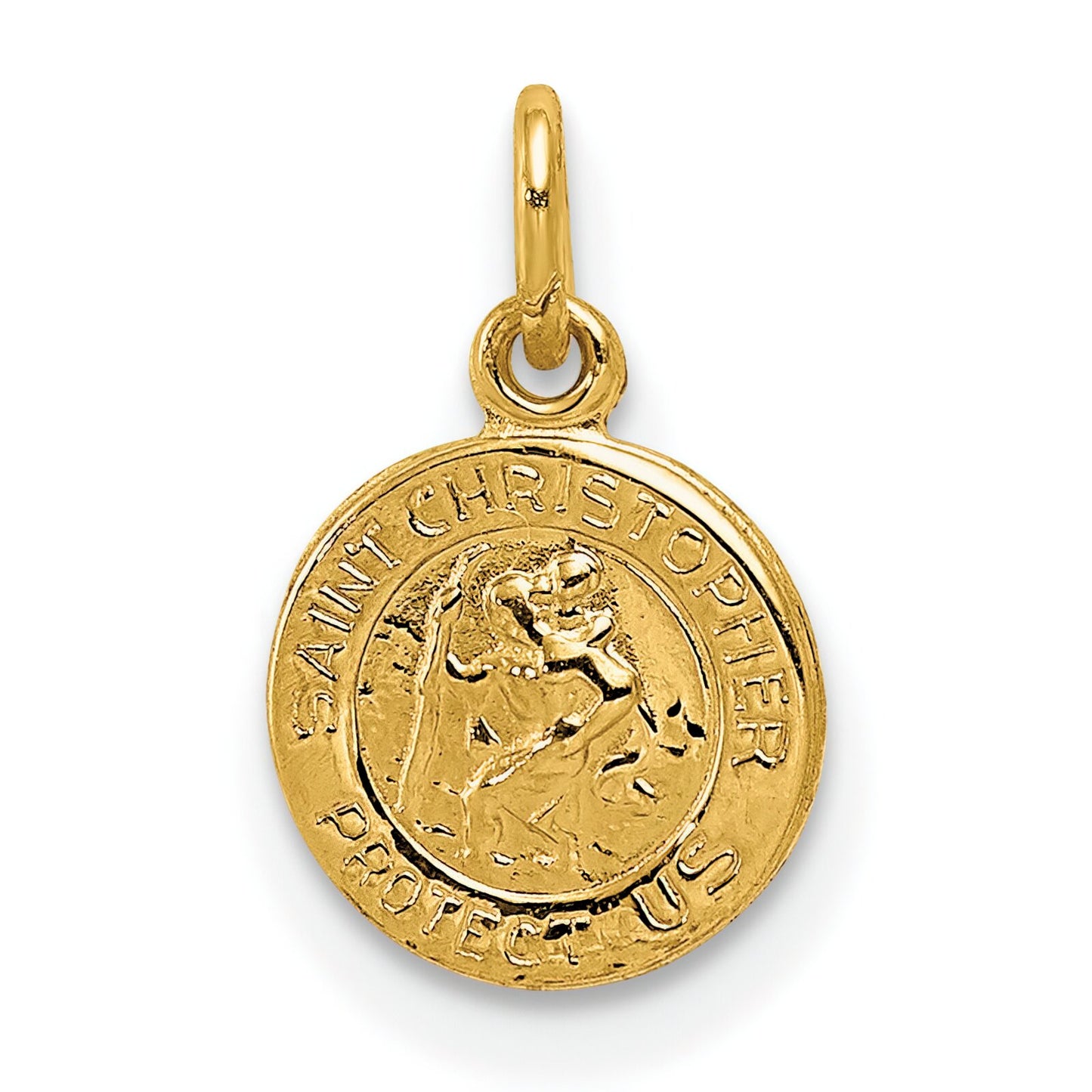 14K Gold Saint Christopher Medal Charm