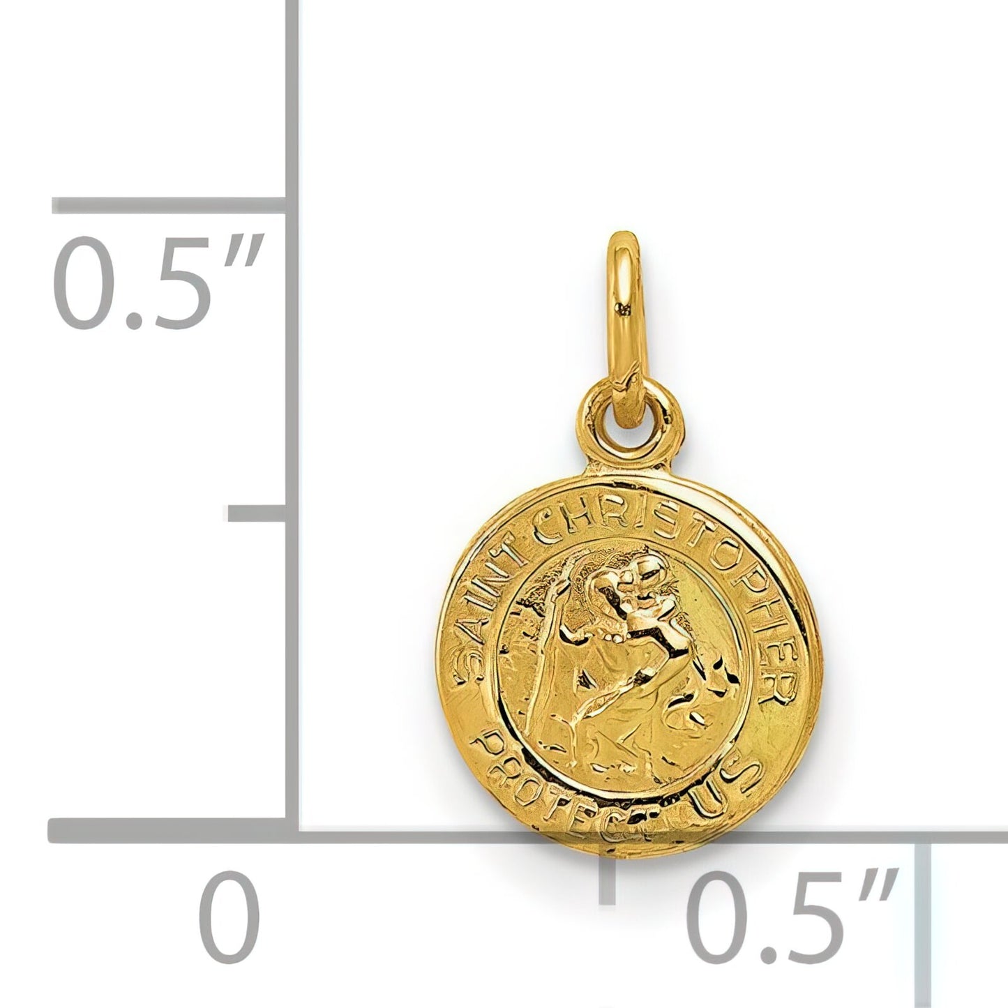 14K Gold Saint Christopher Medal Charm