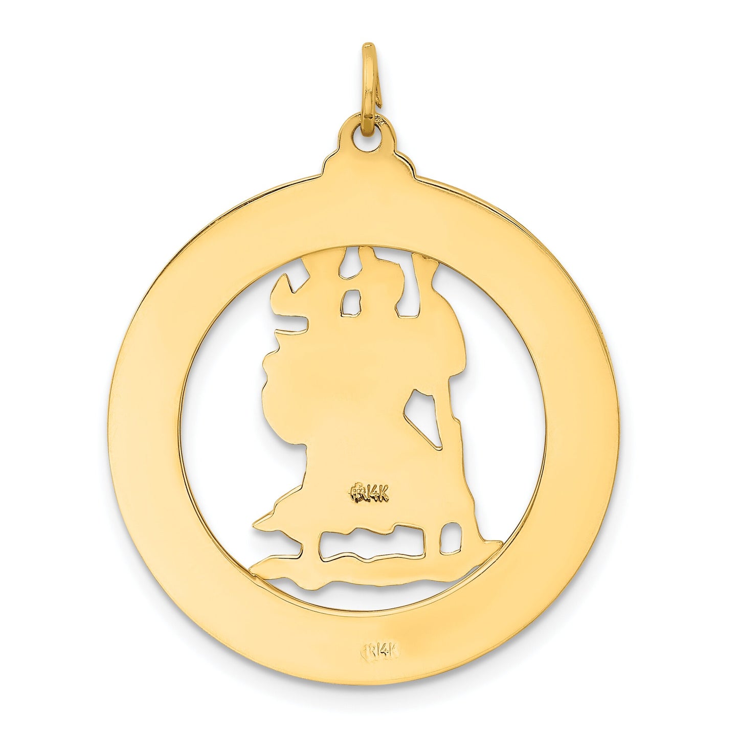 14K Gold Saint Christopher Medal Pendant