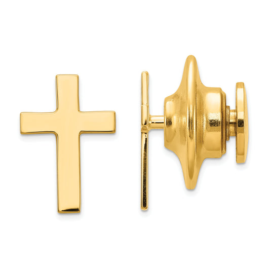 14K Gold Cross Tie Tac