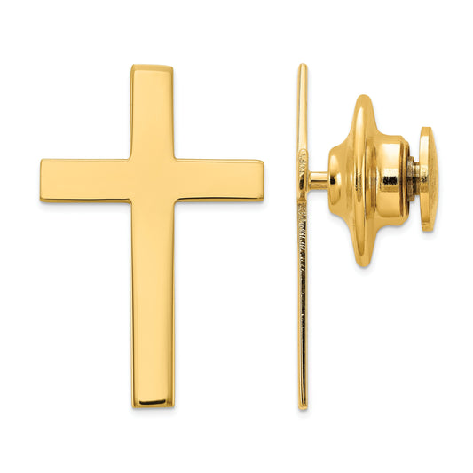 14K Gold Cross Tie Tac