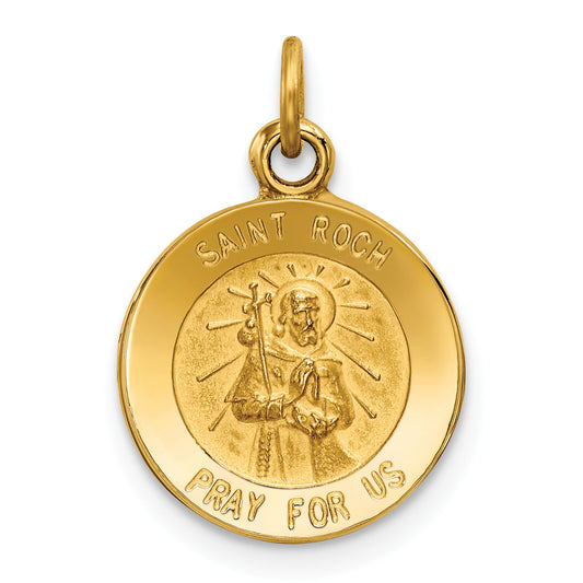14K Gold Saint Roch Medal Charm