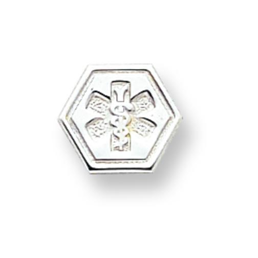 Sterling Silver Caduceus Hexagon Charm