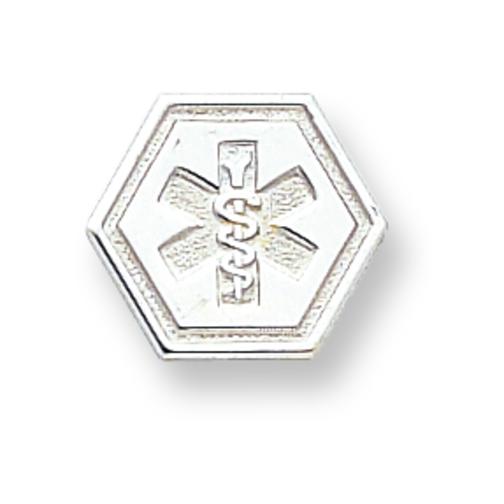 Sterling Silver Caduceus Hexagon Charm
