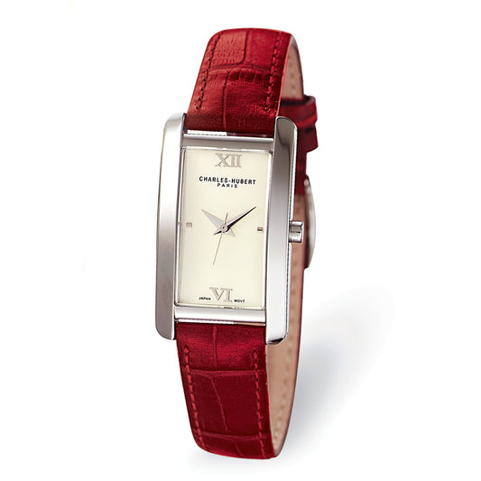 Women Charles Hubert Leather Wrist Watch