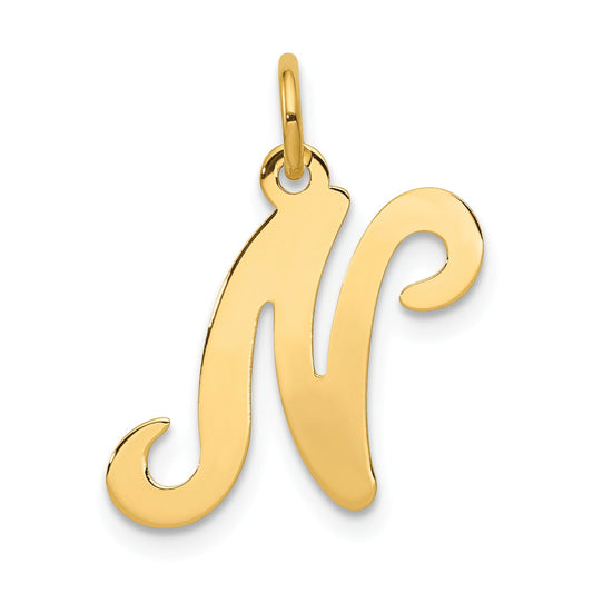 14K Gold Fancy Initial N Charm